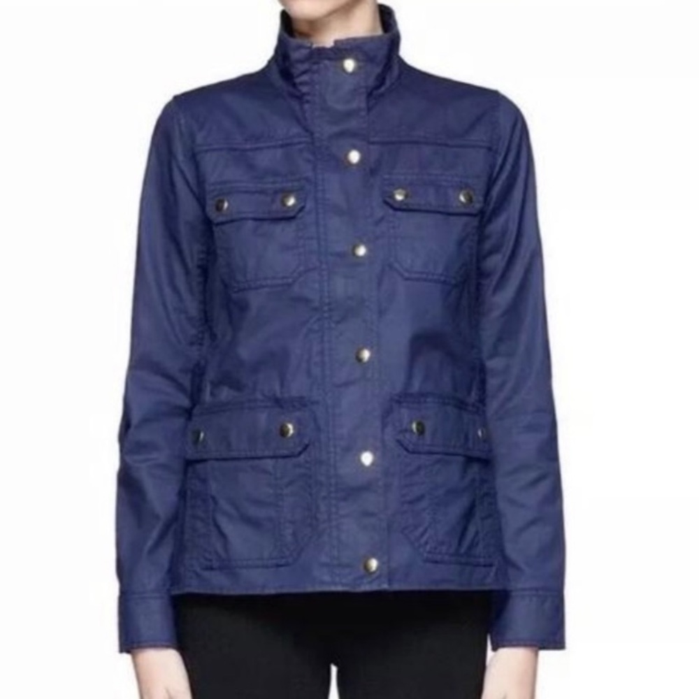 J. CREW 100% Cotton Coated Navy Downtown Field Utility Jacket S $148